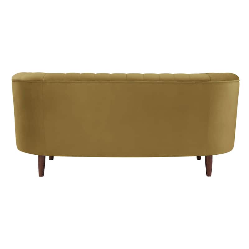 Yanna Tufted Loveseat with Wooden Leg