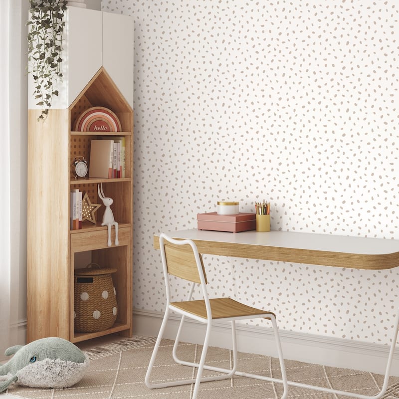 Advantage Animal Spots Taupe Polka Dot Wallpaper
