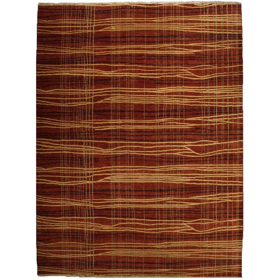 Soho hand-knotted New Zealand Wool Rust Area Rug