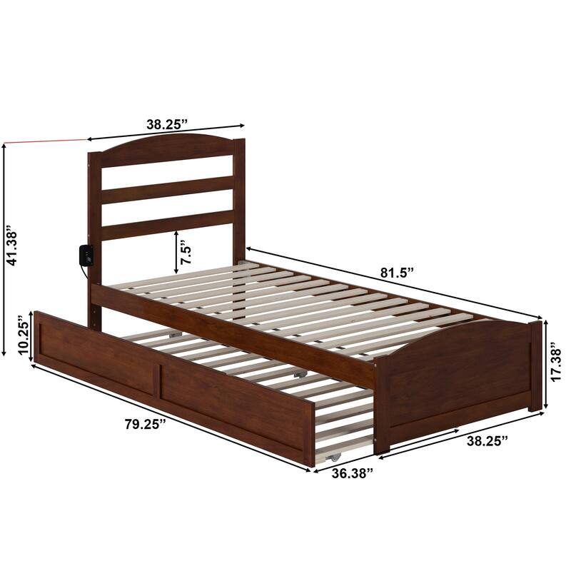 Warren Solid Wood Platform Bed with Footboard and Twin XL Trundle