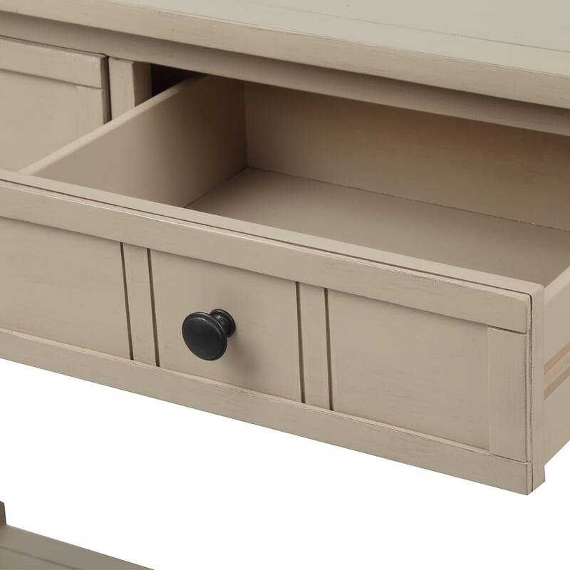 Modern Console Table with Two Drawers and Bottom Shelf