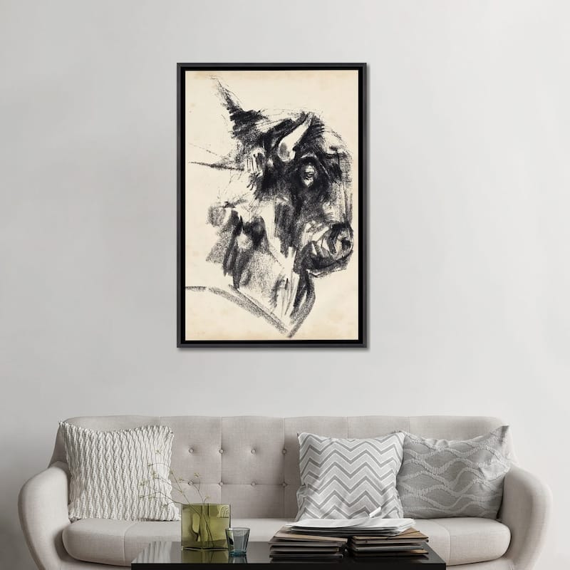 iCanvas "Bison Head Gesture I" by Jennifer Paxton Parker Framed