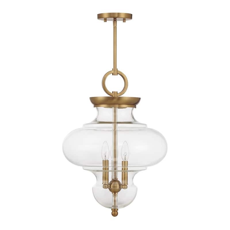 Warm Brass Three Light Pendant from the Bergdorf Collection - Warm Brass