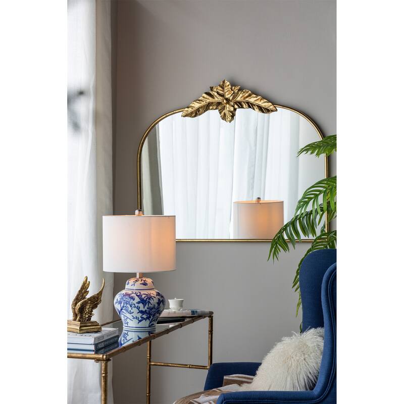 Gold Arched Mirror with Metal Frame