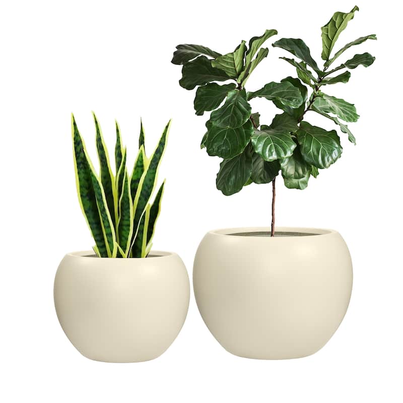 DreamPatio Riverside Fiberstone Composite Ball Planter for Indoor/Outdoor - Smooth Automotive 2K Coating