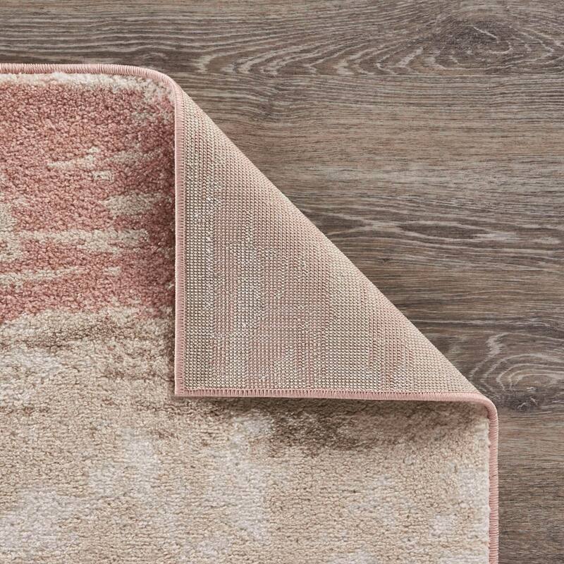 Sevita Ivory/Blush Abstract Area Rug
