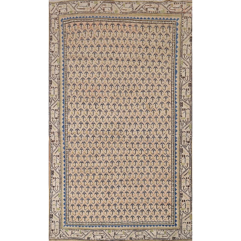 All-Over Boteh Botemir Foyer Rug Hand-Knotted Wool Carpet - 3'9" x 6'3"