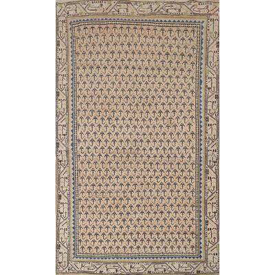 All-Over Boteh Botemir Foyer Rug Hand-Knotted Wool Carpet - 3'9" x 6'3"