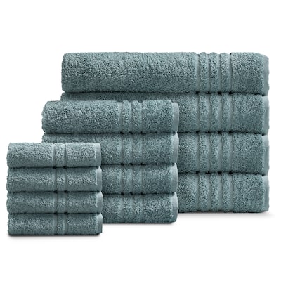 Cotton 12-Piece Face-Hand-Body Towel Set - Face, hand & bath