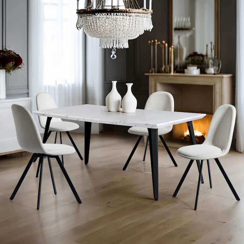 Homylin 63-Inch Rectangular Dining Table with Metal Legs, Modern Kitchen & Dining Room Table