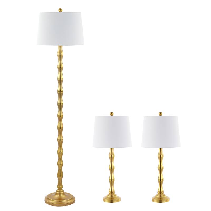 SAFAVIEH Lighting Nafie Floor And Table Lamp (Set of 3) - 13" W x 13" D x 30" H - 13Wx13Dx30H