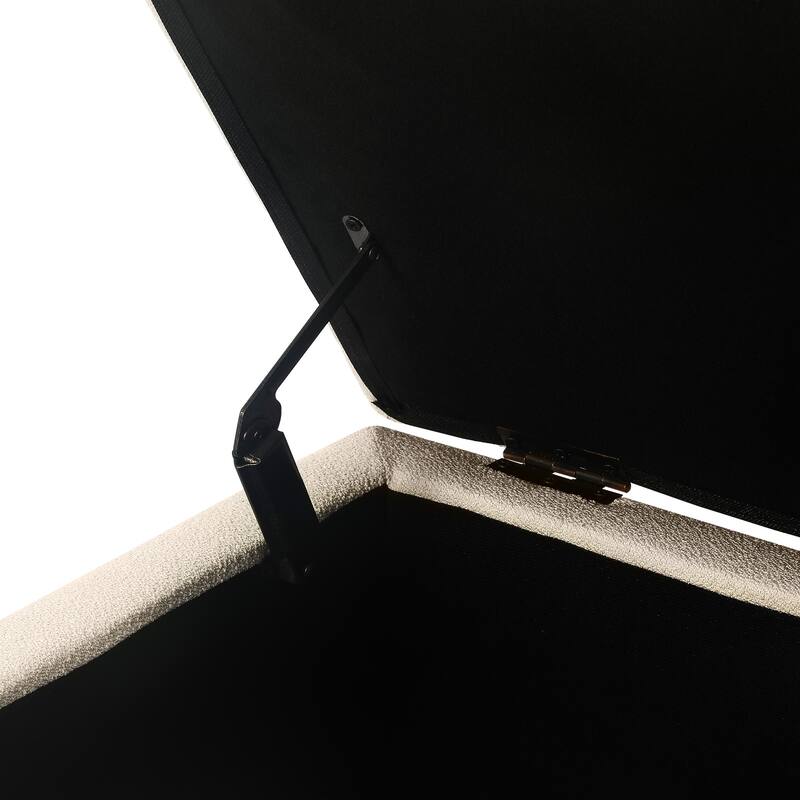 Adeco Linen Rectangle Storage Ottoman for Living Room Bedroom