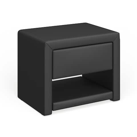 Porch & Den Sunrise Faux Leather Upholstered Nightstand