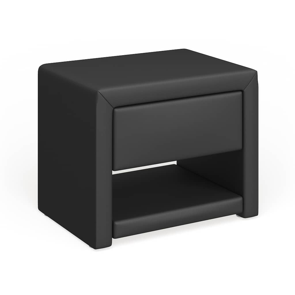 Porch & Den Sunrise Faux Leather Upholstered Nightstand