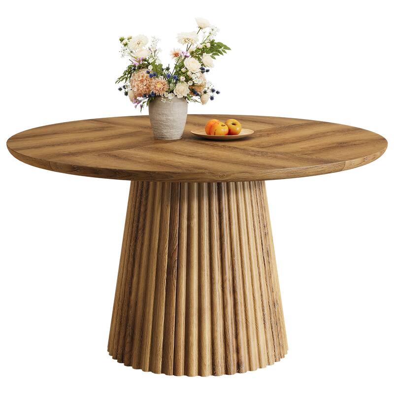 Wood Dining Table, Round Kitchen Table, Living Room Bistro Dinner Accent Table