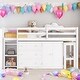 preview thumbnail 1 of 18, Twin Size Low Loft Bed With Pull-Out Desk, Drawers, Cabinet, and Shelves White