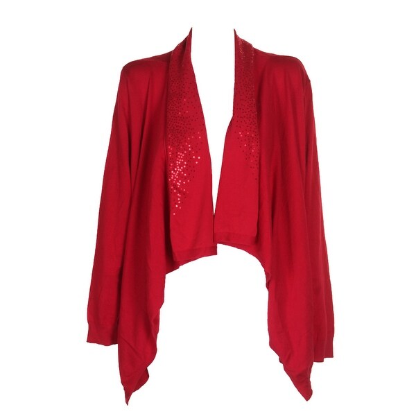 red sequin cardigan