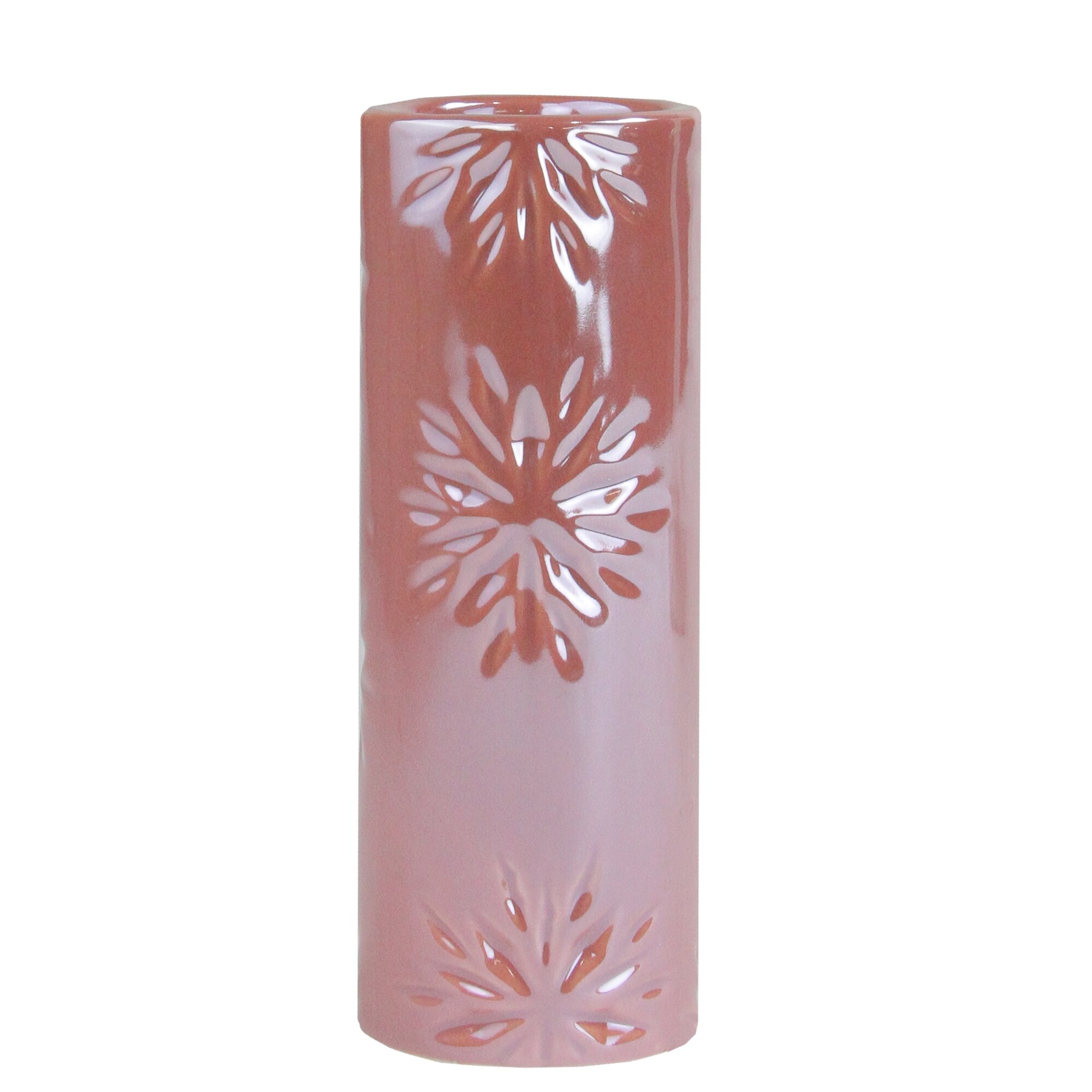 Shop Black Friday Deals On 6 5 Tall Pearly Pink Snowflake Christmas Candle Holder On Sale Overstock 29612509