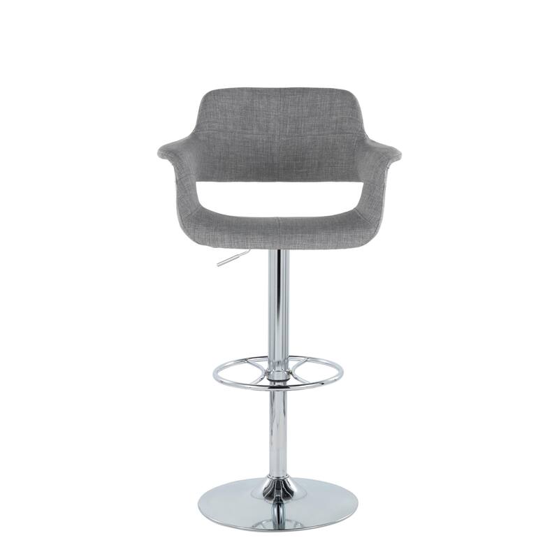 Lumisource Barstool with Swivel in Black and Charcoal, Set of 2 - 19"Lx23.5"Wx39-47.5"H