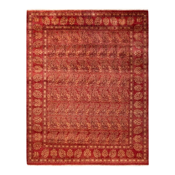 Eclectic, One-of-a-Kind Hand-Knotted Area Rug - Red, 8' 0" x 10' 0" - 8' 0" x 10' 0". Opens flyout.