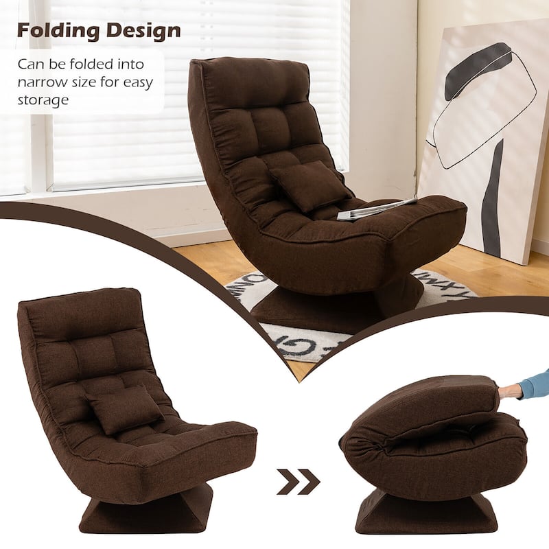 Costway 360° Swivel Floor Chair 5-Level Adjustable Lazy Chair w/ - See Details