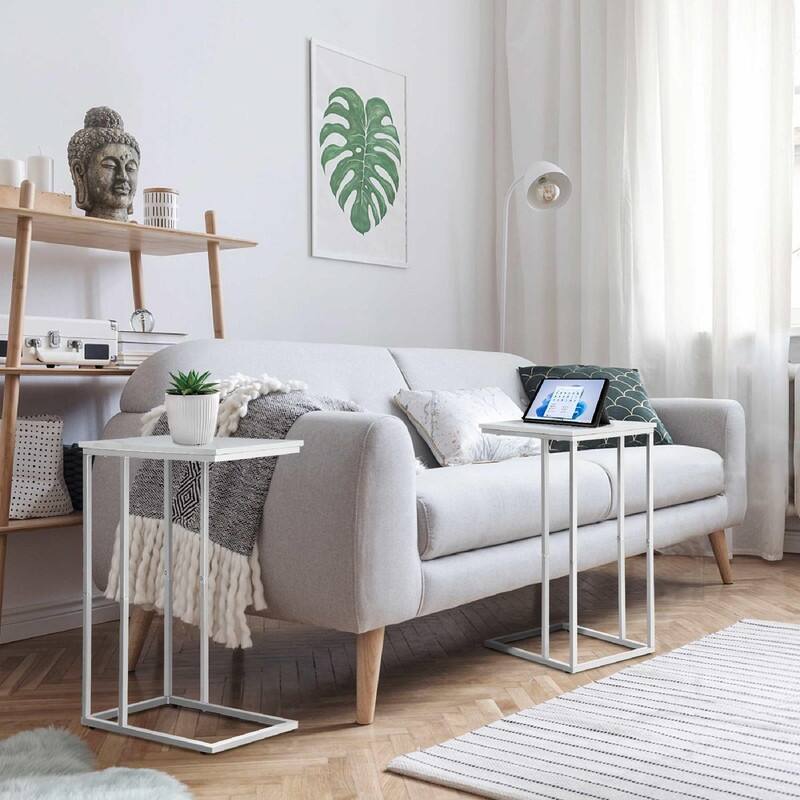C Shaped Side Table Set of 2 - 16"D x 12"W x 25"H