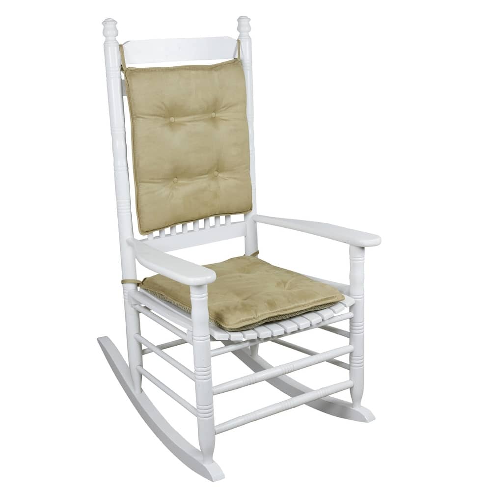 Reversible Chenille Rocking Chair Cushion Set