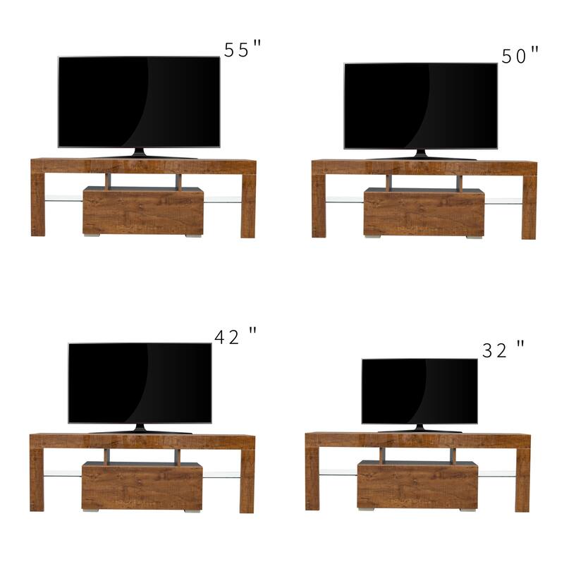 55-Inch Modern TV Stand with LED RGB Lights
