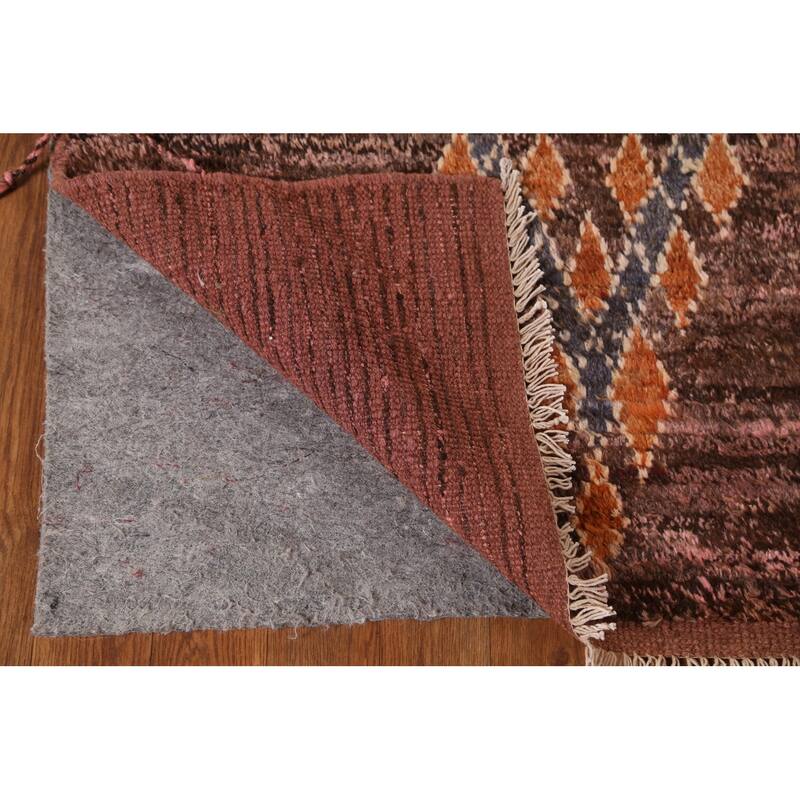 Hand Knotted Oriental 100% Wool Carpet Modern Tribal Pink Moroccan Area Rug - 8' 0'' X 5' 9''