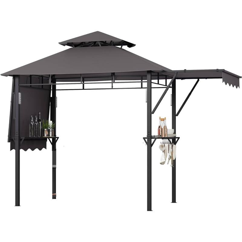 Durable BBQ Grill Gazebo, Weather-Resistant Canopy Shelter for Patio & Backyard - N/A - Grey