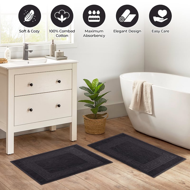 Superior Plush & Absorbent 900 GSM Cotton Bath Mat - (Set of 2)