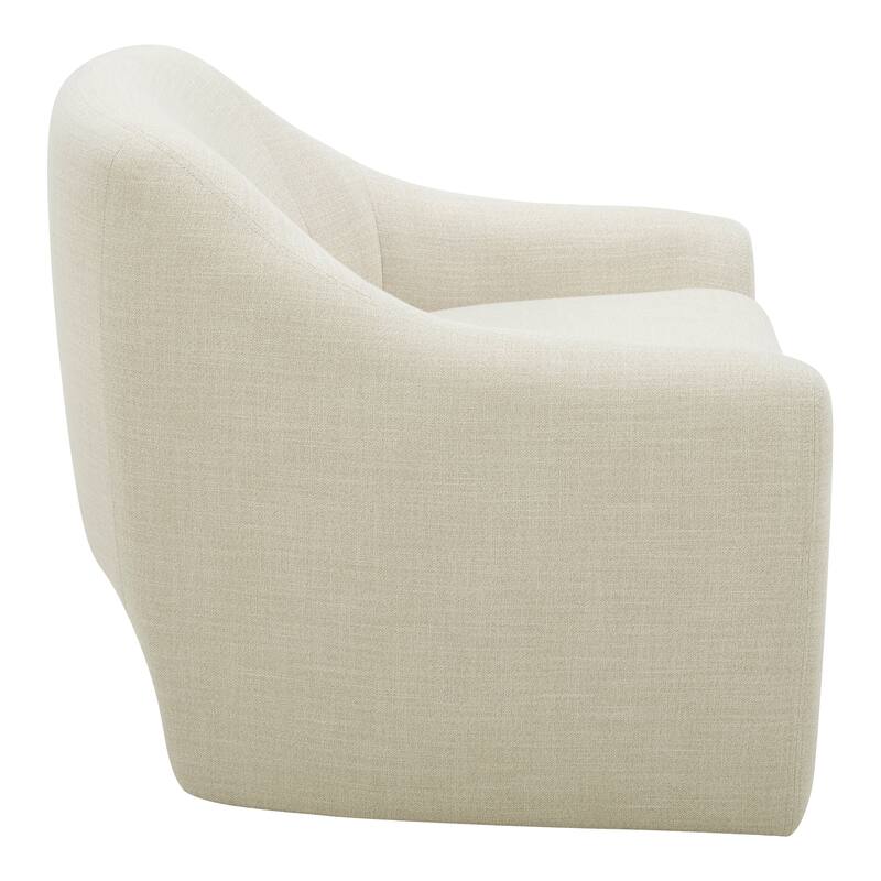 NADAAL STUDIOS Saylor Accent Chair, Textured Woven Fabric Upholstery with Solid Wood Frame, Shadowed Grey
