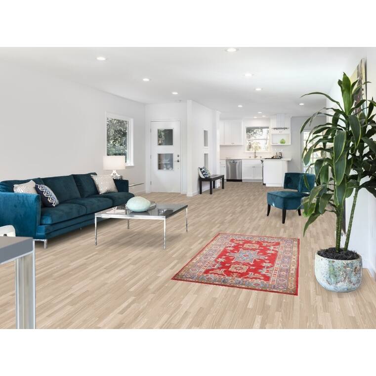 Kazak Foyer Rug Hand-Knotted Grey Wool Carpet - 3'0" x 5'3"