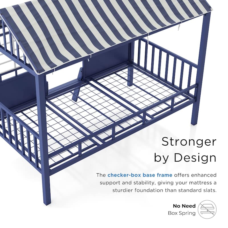 Furniture of America Valley Metal Twin Loft Bed with Canopy.