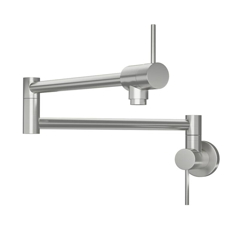 Wall Mount Kitchen Faucet, Folding Stretchable,Single Hole,Two Handles