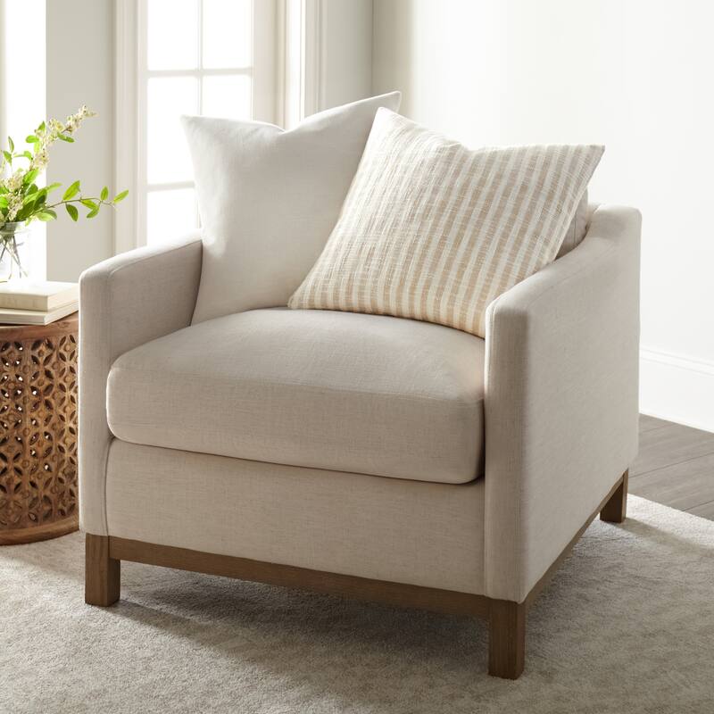 Yarn-Dyed Cotton Decor Throw Pillow in Framed Stripe