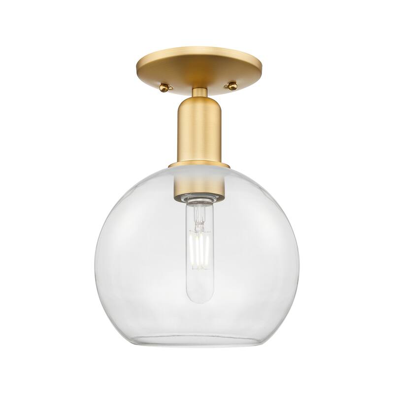 Innovations Lighting Endless Possibilities Arcadia - Athens - 1 Light 8" Semi-Flush Mount - Clear/Satin Gold