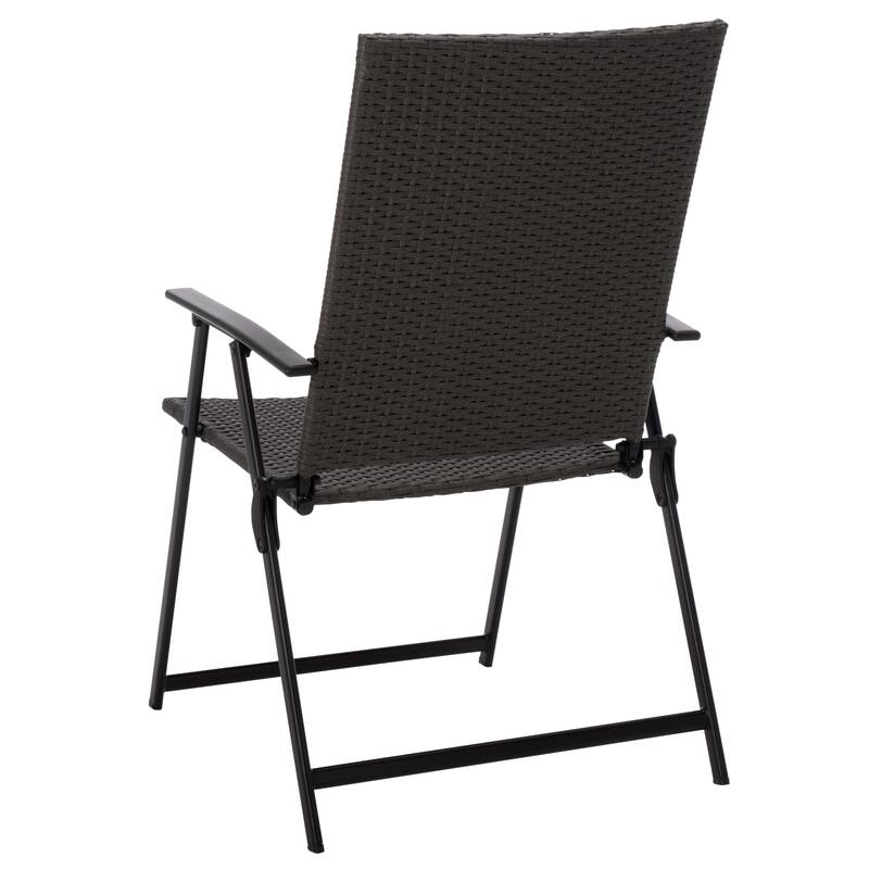 SAFAVIEH Outdoor Living Simon Folding Chair (Set of 2) - 23"W x 26"D x 38"H