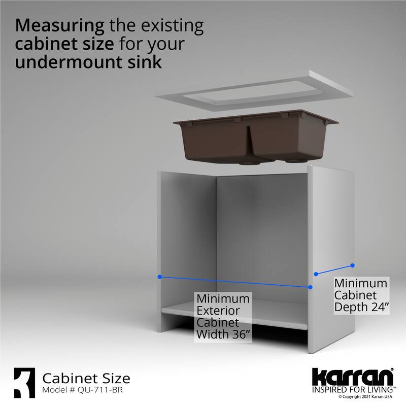 Karran Undermount Quartz 32 in. 60/40 Double Bowl Kitchen Sink Kit