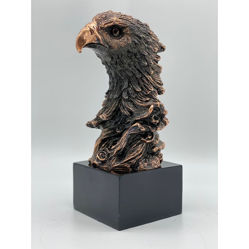 Bronze Eagle Head Bust on Pedestal