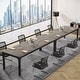 preview thumbnail 34 of 65, 6.5FT Conference Meeting Seminar Business Table Set for 8-12 Person (Set of 2) Grey+Balck