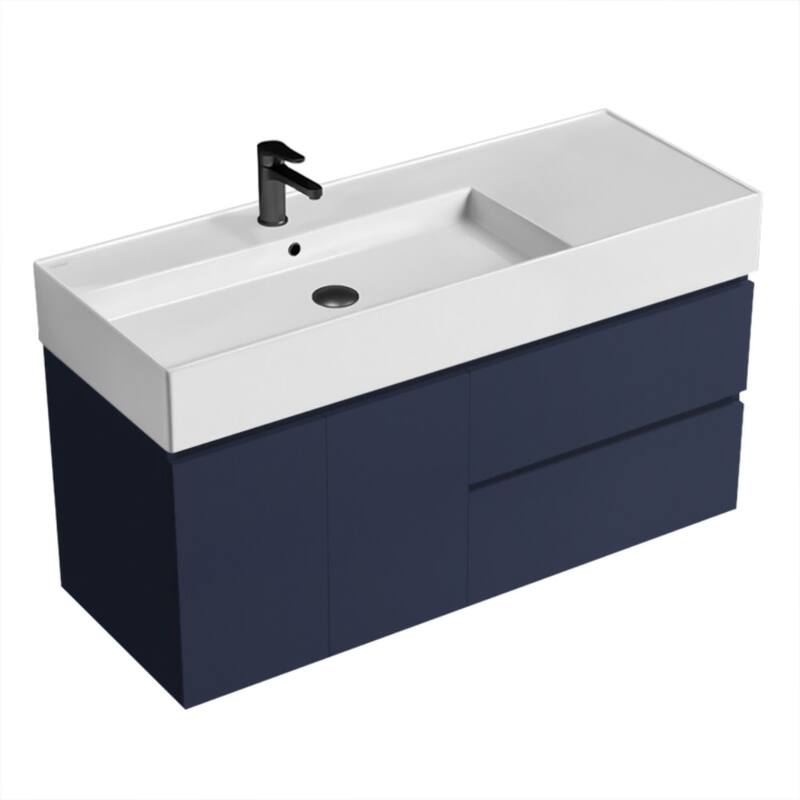 Nameeks Block-4818-W Block 48" Wall Mounted Single Basin Vanity Set - Night Blue