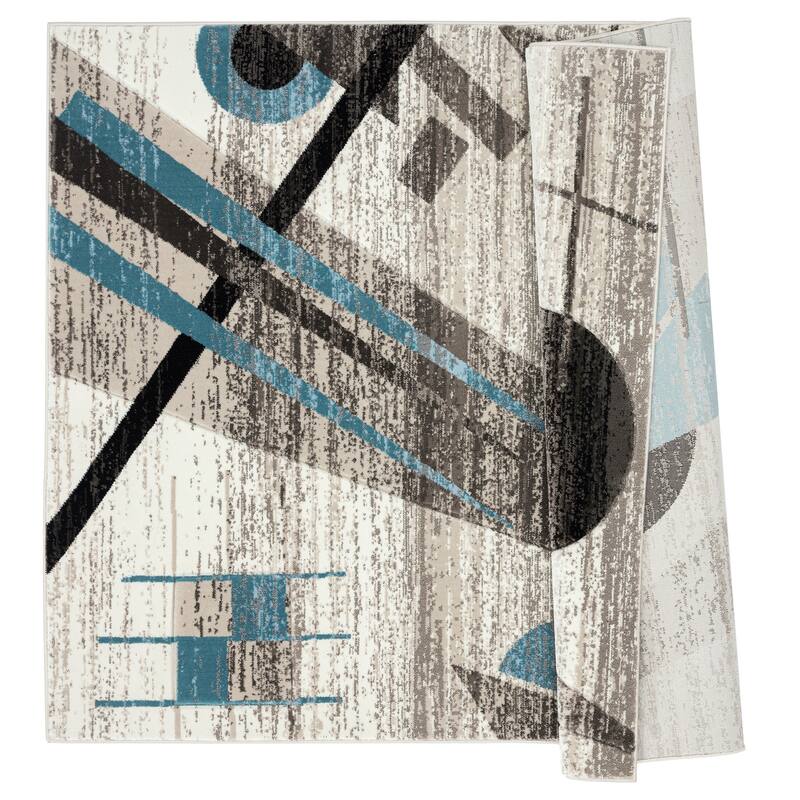 Crystal Collection Abstract Geometric Area Rug