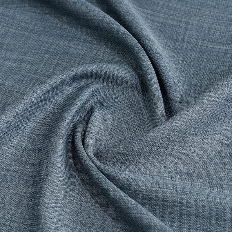 Exclusive Fabrics Textured Faux Linen Room Darkening Curtains for Bedroom & Living Room Curtains (1 Panel)
