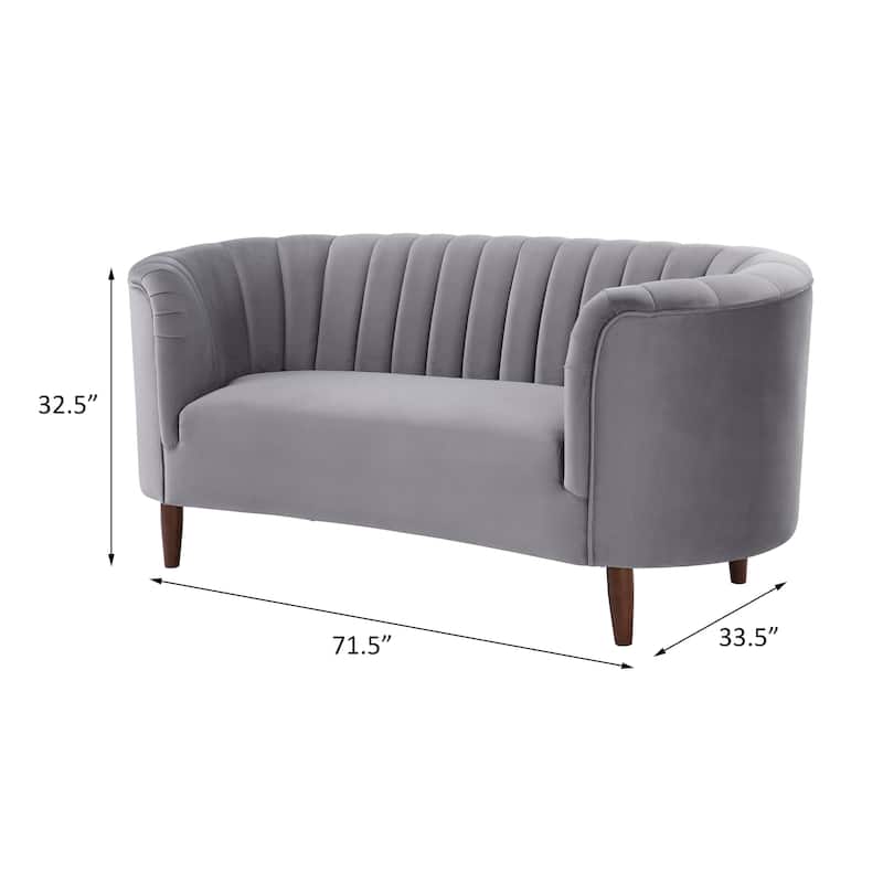Yanna Tufted Loveseat with Wooden Leg