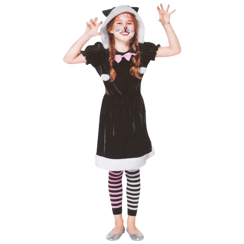 Black and White Girls Cat Children's Halloween Costume - Medium - 4-6 Years