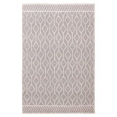 ECARPETGALLERY Braid weave Sienna Grey Wool Rug - 6'1 x 9'1