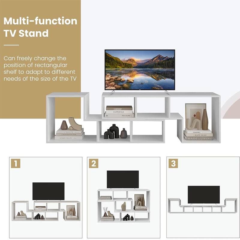 Mieres Modern Entertainment Center with Open Storage Shelves, TV Console Stand - n/a