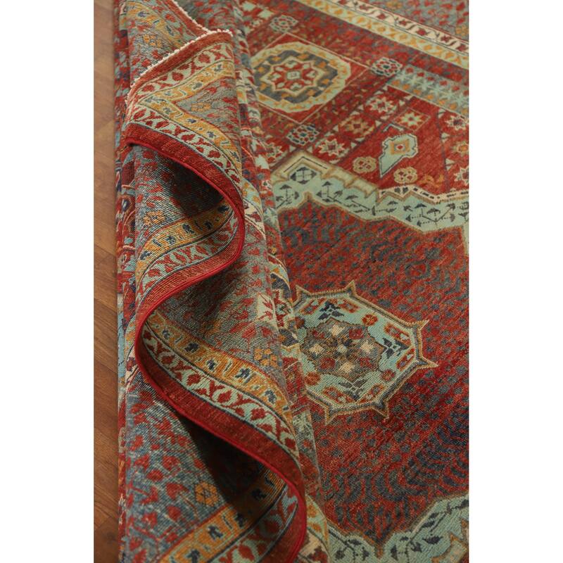 Hand Knotted Oriental 100% Wool Carpet Traditional Medallion Red Kazak Area Rug - 10' 0'' X 7' 0''
