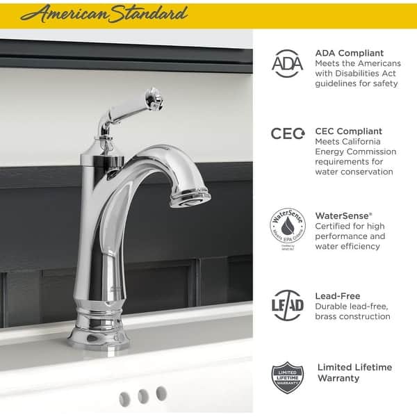 Shop American Standard 7052 107 Delancey 1 2 Gpm Single Hole Top